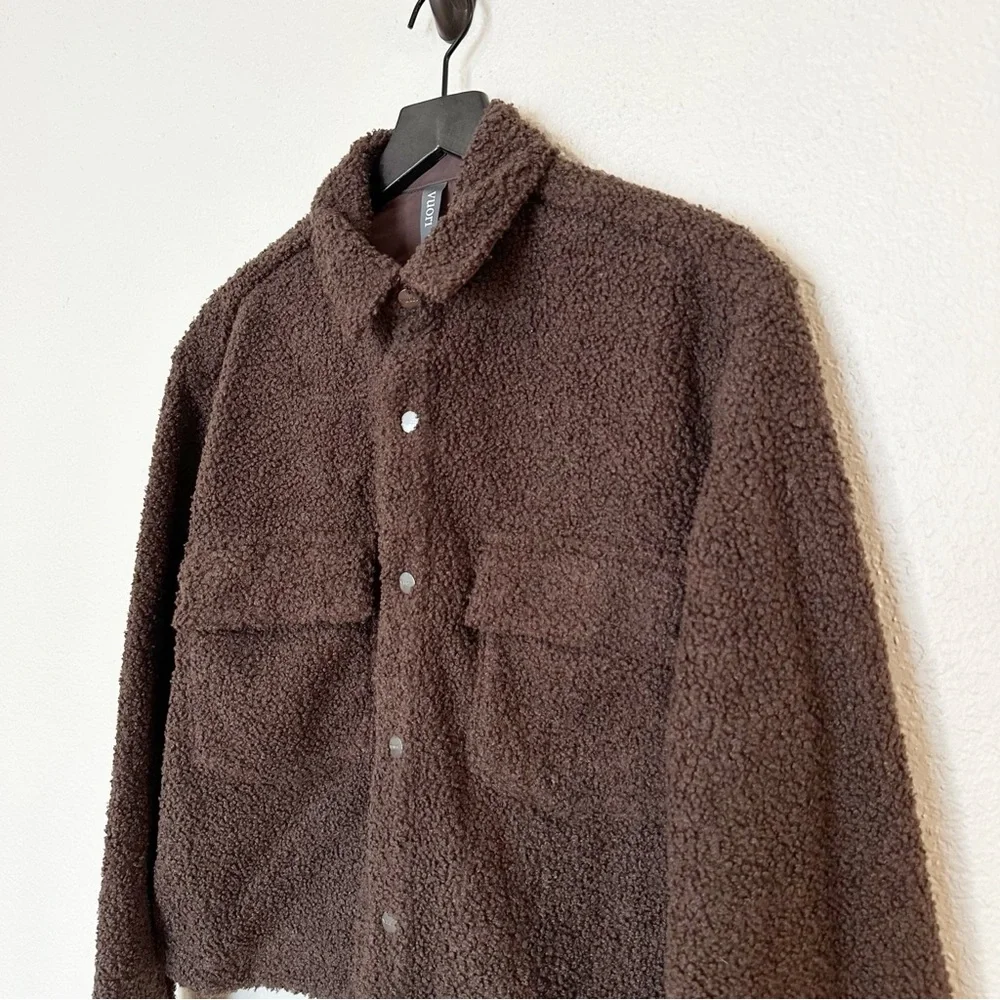 Vuori Jacket Womens M Sycamore Short Shirt Jacket Snap Button Fleece Brown Java - Picture 5 of 9